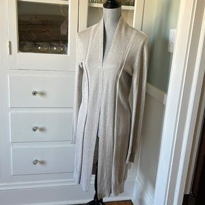 ALLSAINTS Sago grey beige silk cotton Cardigan UK 10 US 6 EU 38 duster style